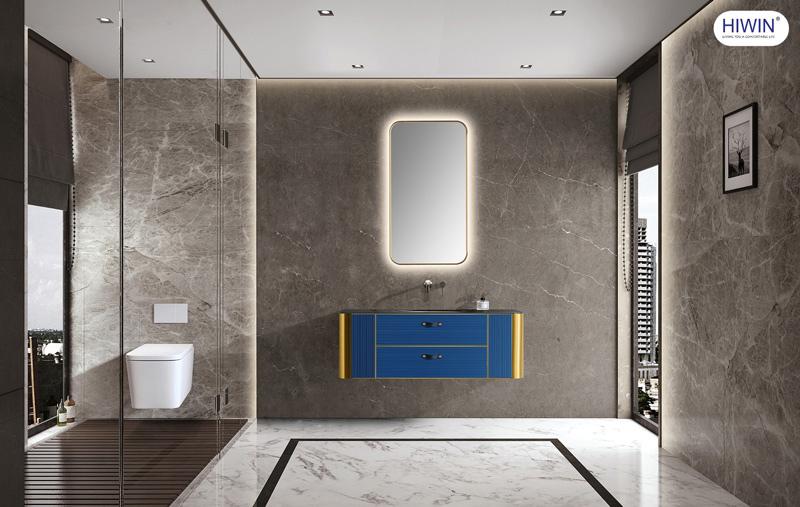 Tủ gương lavabo với chất liệu gỗ công nghiệp chống ẩm, thiết kế hiện đại và màu sắc trang nhã, phù hợp cho phòng tắm gia đình